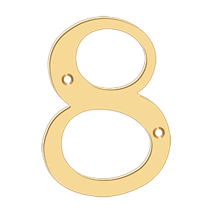 Home Accessories Solid Brass Numbers 8 by Deltana - 6" - PVD Polished Brass - New York Hardware