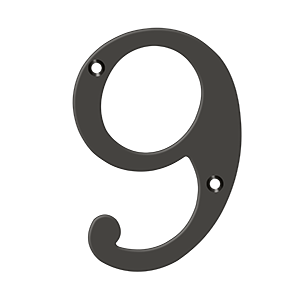 Home Accessories Solid Brass Numbers 9 by Deltana - 6" - Oil Rubbed Bronze - New York Hardware