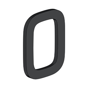 Home Accessories Stainless Steel E Series with Risers Number 0 by Deltana - 4" - Paint Black - New York Hardware