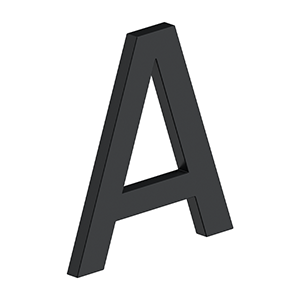 Home Accessories Stainless Steel E Series with Risers Letter A by Deltana - 4" - Paint Black - New York Hardware