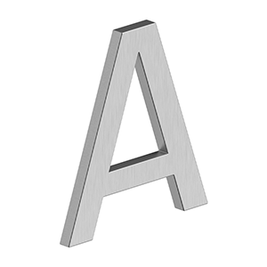 Home Accessories Stainless Steel E Series with Risers Letter A by Deltana - 4" - Polished Brass2D - New York Hardware