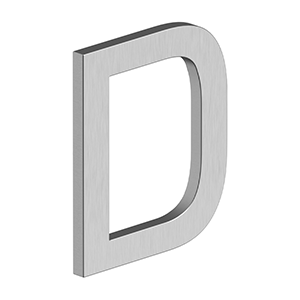 Home Accessories Stainless Steel E Series with Risers Letter D by Deltana - 4" - Polished Brass2D - New York Hardware