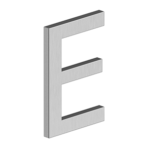 Home Accessories Stainless Steel E Series with Risers Letter E by Deltana - 4" - Polished Brass2D - New York Hardware