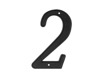 4" Number #2 Zinc Die-Cast  - Black - New York Hardware Online