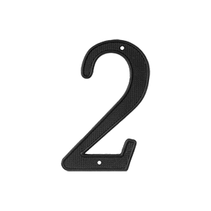 Black Zinc Die-Cast Number 2 by Deltana - 4" - Black - New York Hardware
