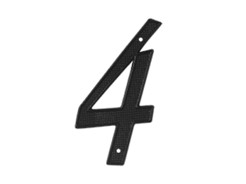 4" Number #4 Zinc Die-Cast - Black - New York Hardware Online