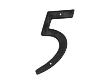 4" Number #5 Zinc Die-Cast - Black - New York Hardware Online