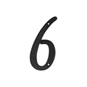 Black Zinc Die-Cast Number 6 by Deltana - 4" - Black - New York Hardware