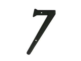 4" Number #7 Zinc Die-Cast - Black - New York Hardware Online