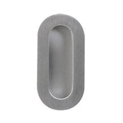Oval Recessed Pull - 4" (102mm) Satin Stainless Steel - New York Hardware Online