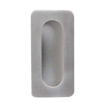 Elliptical Recessed Pull - 4" (102mm) Satin Stainless Steel - New York Hardware Online