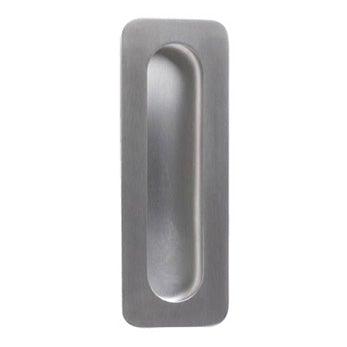 Elliptical Recessed Pull - 5 29/32" (150mm) Satin Stainless Steel - New York Hardware Online