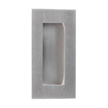 Rectangular Recessed Pull - 4" (102mm) Satin Stainless Steel - New York Hardware Online