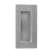Rectangular Recessed Pull - 4" (102mm) Satin Stainless Steel - New York Hardware Online