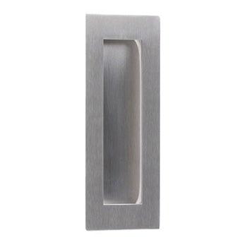 Rectangular Recessed Pull - 5 29/32" (150mm) Satin Stainless Steel - New York Hardware Online