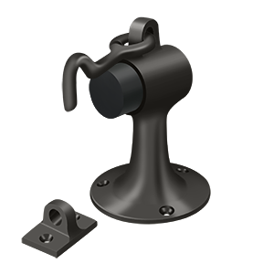 Heavy Duty Solid Brass Floor Mount Door Bumper W/ Holder by Deltana -  - Oil Rubbed Bronze - New York Hardware
