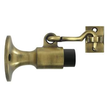 Wall Mount Bumper w/ Holder - Antique Brass - New York Hardware Online