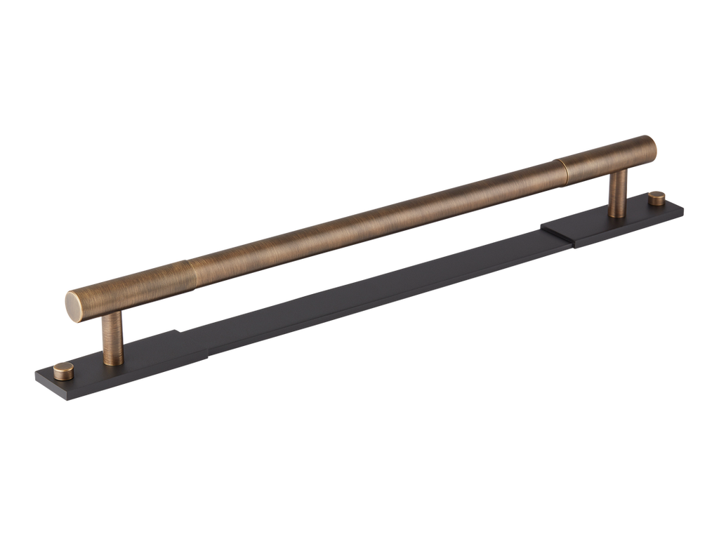MIX Plain Appliance Pull Handle & Backplate - Mixed Finish by Armac Martin - 608mm - Satin Antique Satin Lacquered