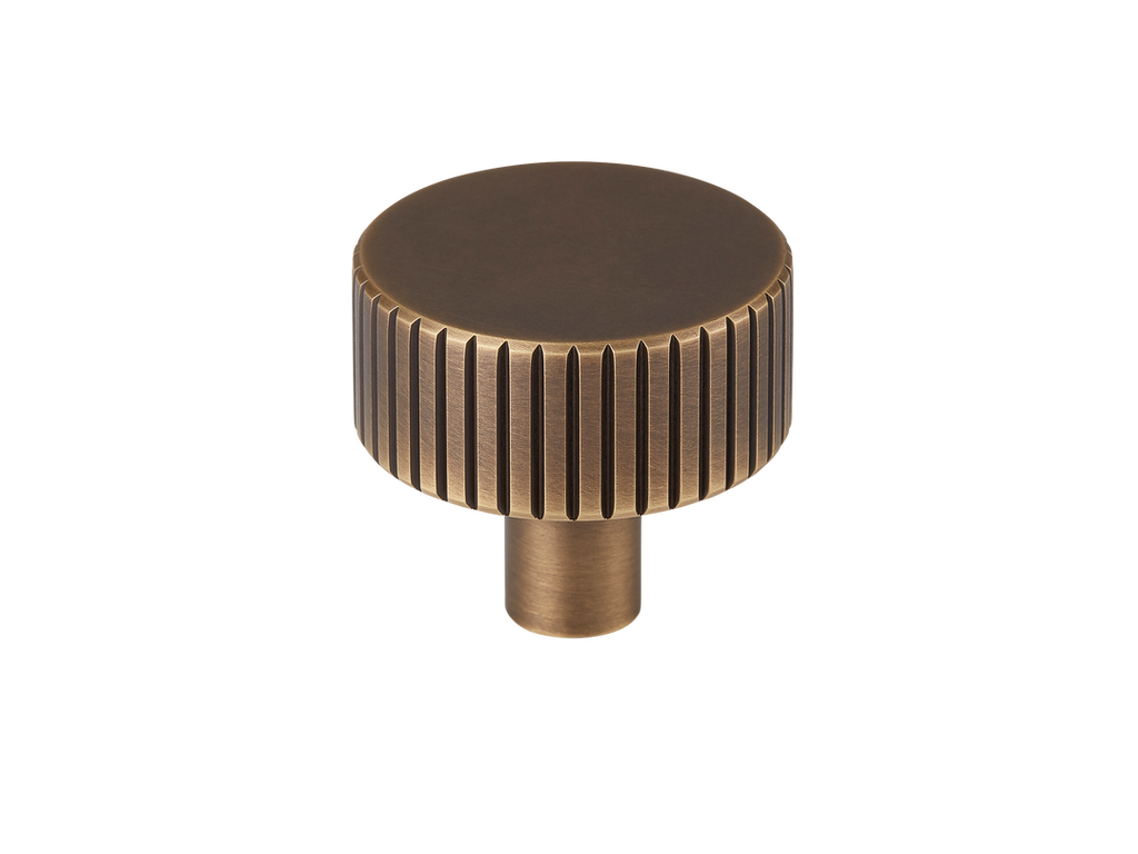 MIX Straight Knurled Cabinet Knob by Armac Martin - 32mm - Satin Antique Satin Lacquered
