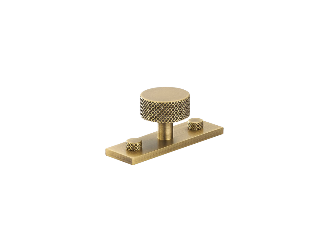 MIX Diamond Knurled Cabinet Knob & Backplate by Armac Martin - 54mm - Satin Chrome Plate