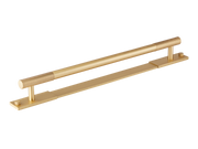 MIX Diamond Knurled Appliance Pull Handle & Backplate by Armac Martin - 384mm - Satin Brass Satin lacquered