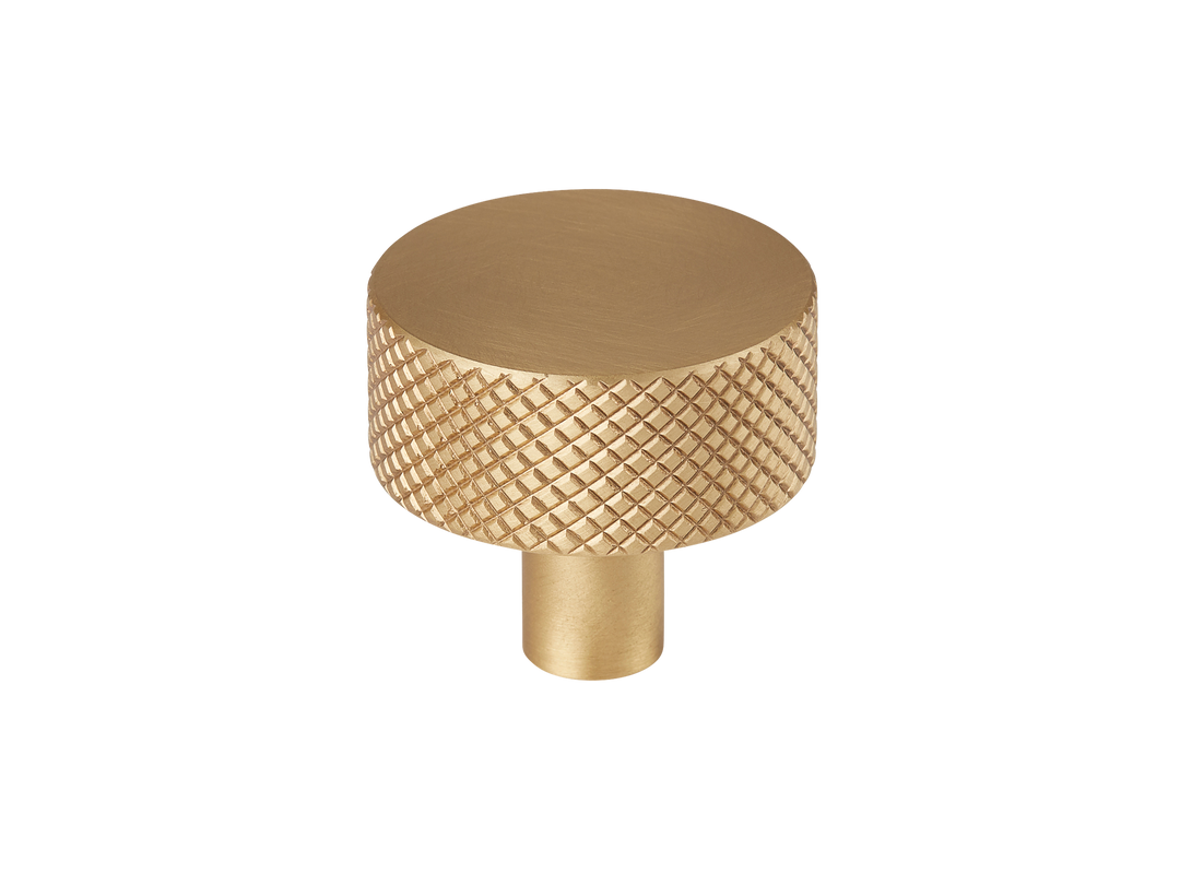 MIX Diamond Knurled Cabinet Knob by Armac Martin - 32mm - Satin Brass Satin lacquered