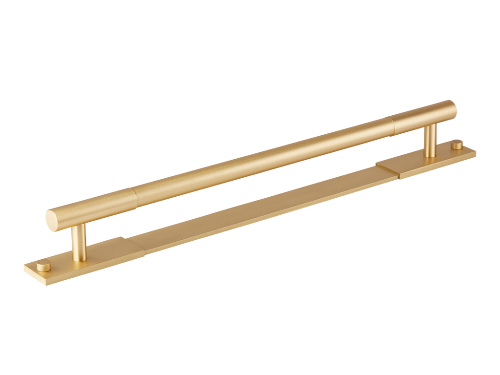 MIX Plain Appliance Pull Handle & Backplate by Armac Martin - 608mm - Satin Brass Satin lacquered