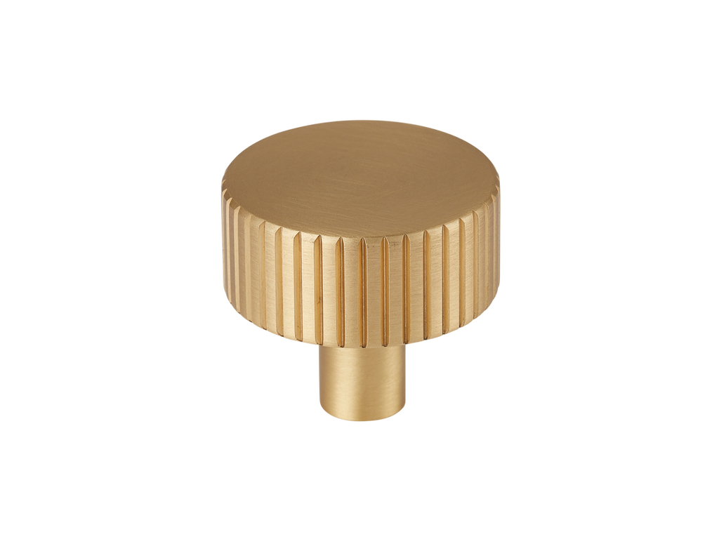MIX Straight Knurled Cabinet Knob by Armac Martin - 32mm - Satin Brass Satin lacquered