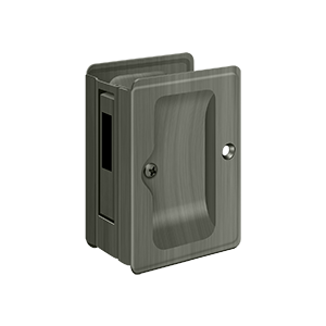 Heavy Duty Sliding Door Reciver Adjustable Pocket Lock by Deltana -  - Antique Nickel - New York Hardware