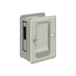Heavy Duty Sliding Door Reciver Adjustable Pocket Lock by Deltana -  - Brushed Nickel - New York Hardware