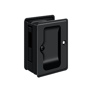 Heavy Duty Sliding Door Reciver Adjustable Pocket Lock by Deltana -  - Paint Black - New York Hardware