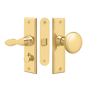 Square Mortise Storm Door Latch by Deltana -  - PVD Polished Brass - New York Hardware