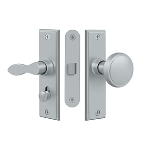 Square Mortise Storm Door Latch by Deltana -  - Brushed Chrome - New York Hardware