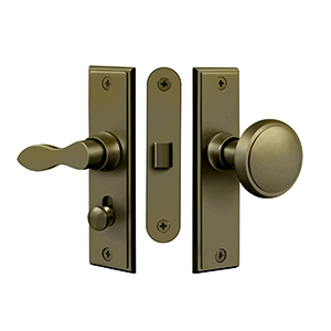 Square Mortise Storm Door Latch by Deltana -  - Antique Brass - New York Hardware