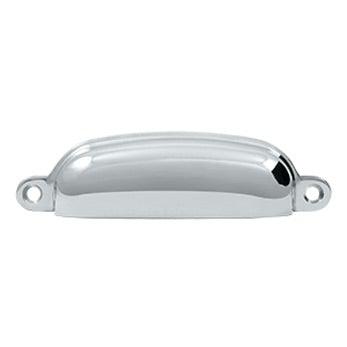 Exposed Shell Pull 4" - Polished Chrome - New York Hardware Online