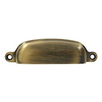 Exposed Shell Pull 4" - Antique Brass - New York Hardware Online