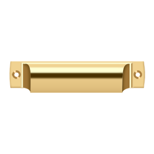 Rectangle Shell Pull by Deltana - 4" - PVD Polished Brass - New York Hardware