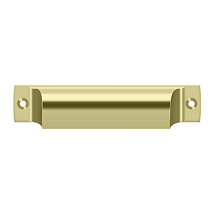 Rectangle Shell Pull by Deltana - 4" - Unlacquered Brass - New York Hardware