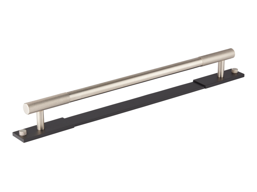 MIX Diamond Knurled Appliance Pull Handle & Backplate - Mixed Finish by Armac Martin - 608mm - Satin Nickel Plate
