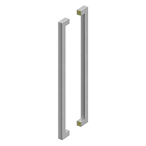 Extra Large Back-to-Back Contemporary Pull by Deltana - 36" - Brushed Stainless - New York Hardware