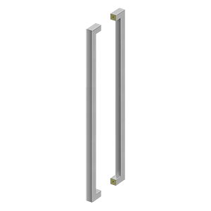 Extra Large Back-to-Back Contemporary Pull by Deltana - 42" - Brushed Stainless - New York Hardware
