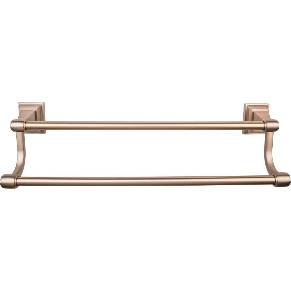 Stratton Bath Double Towel Bar by Top Knobs - Brushed Bronze - New York Hardware