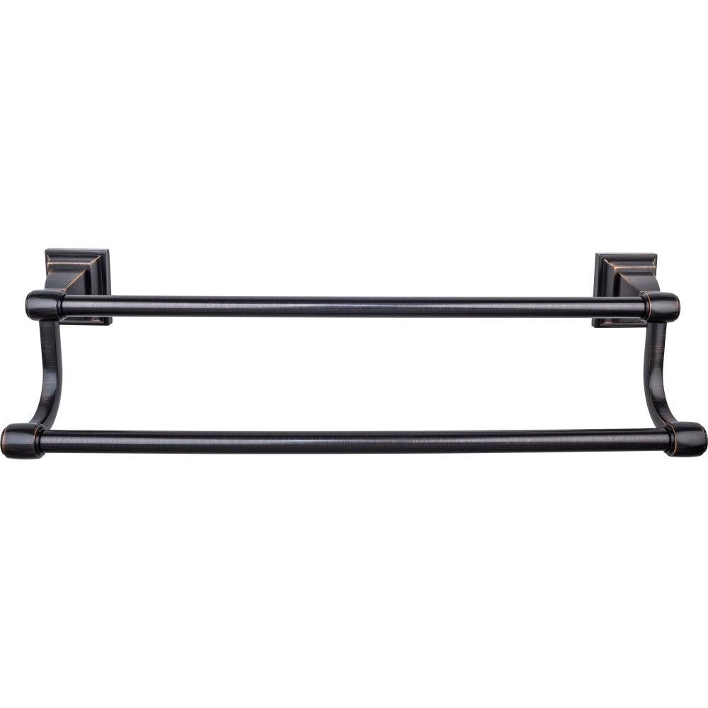 Stratton Bath Double Towel Bar by Top Knobs - Tuscan Bronze - New York Hardware