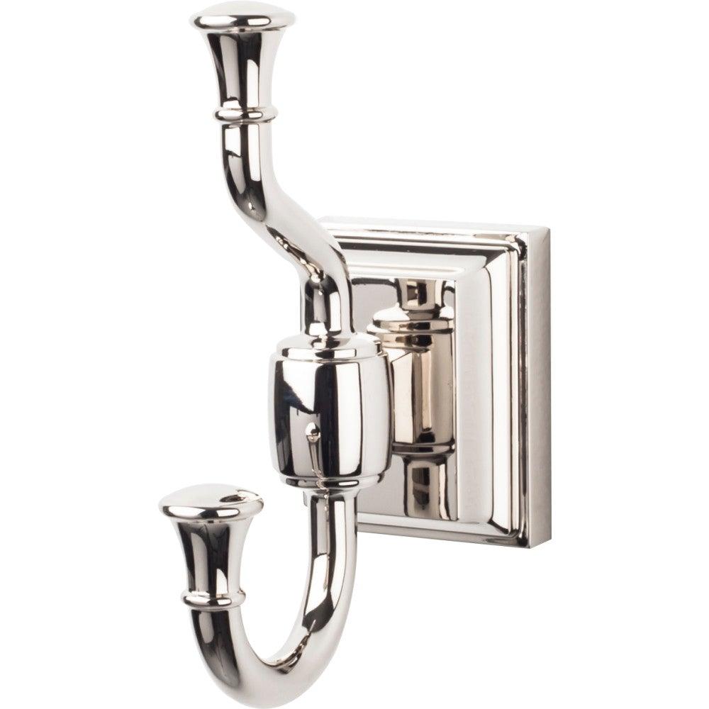Stratton Bath Double Hook by Top Knobs - Polished Nickel - New York Hardware