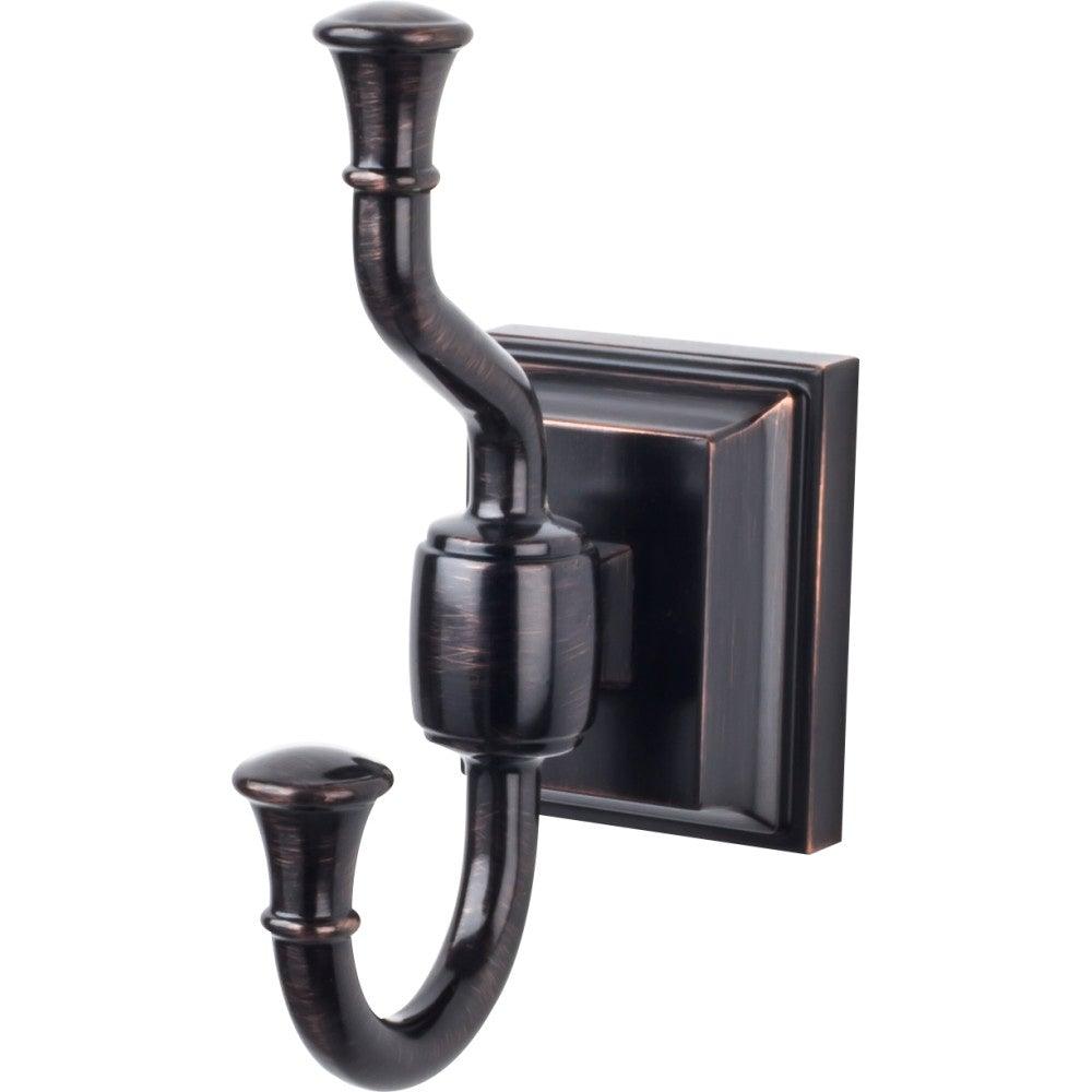Stratton Bath Double Hook by Top Knobs - Tuscan Bronze - New York Hardware