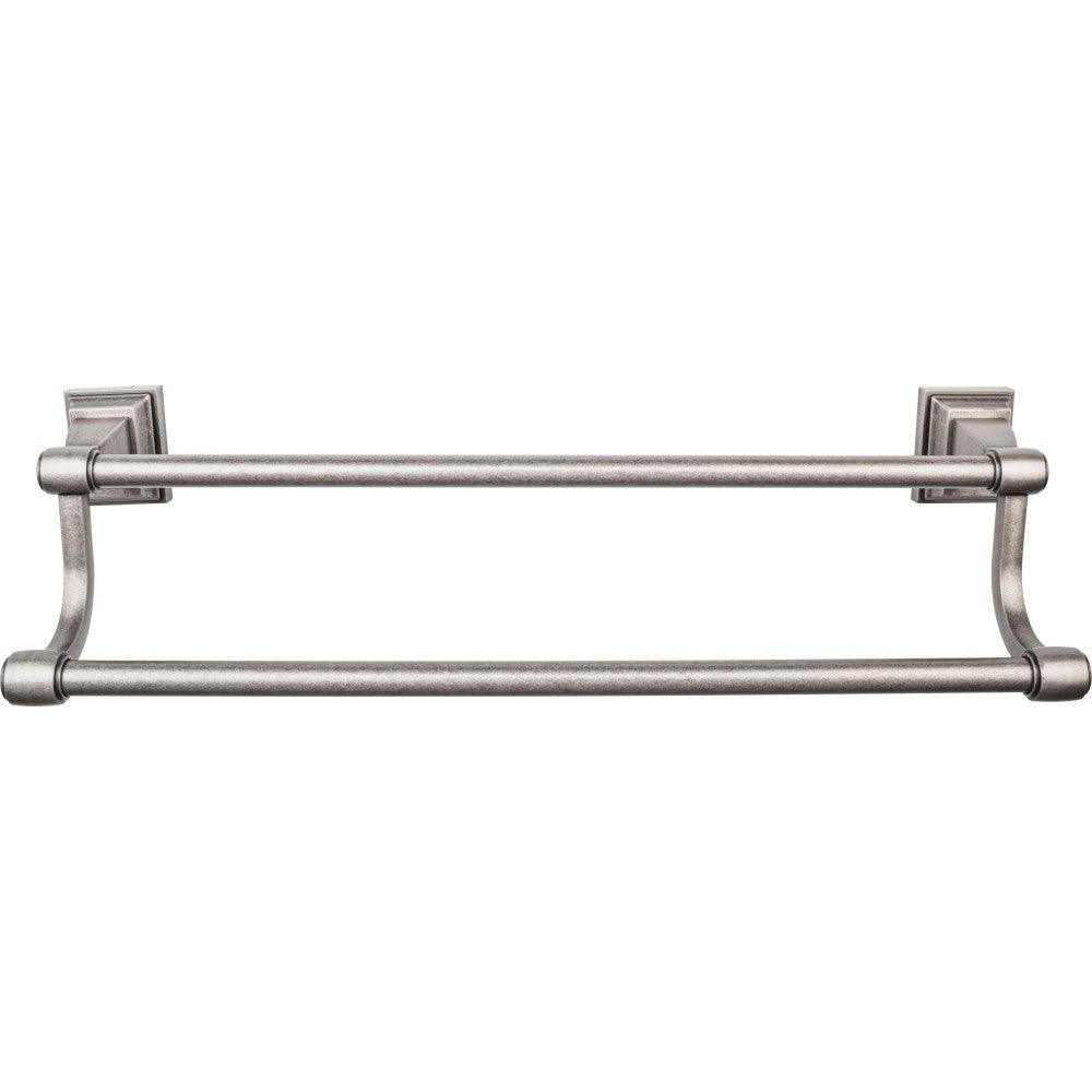 Stratton Bath Double Towel Bar by Top Knobs - Antique Pewter - New York Hardware