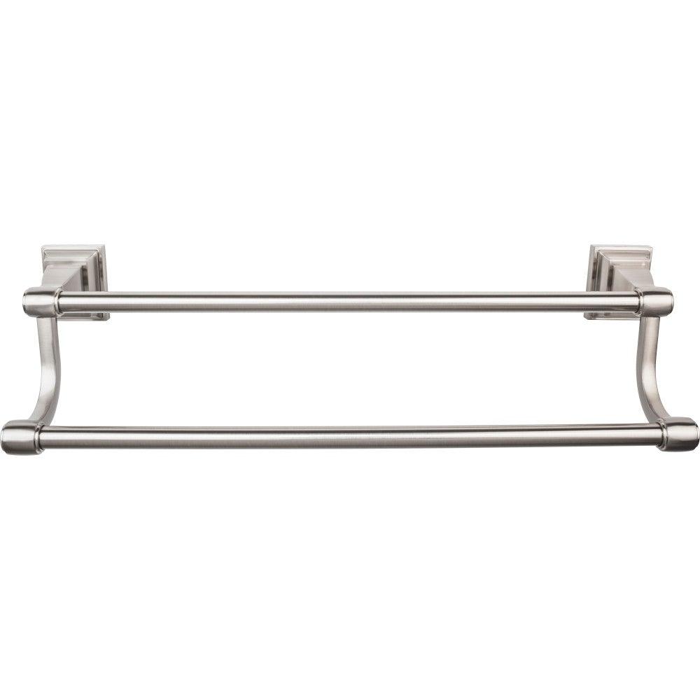 Stratton Bath Double Towel Bar by Top Knobs - Brushed Satin Nickel - New York Hardware