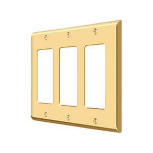 Triple Rocker Switch Plate by Deltana -  - PVD Polished Brass - New York Hardware