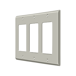 Triple Rocker Switch Plate by Deltana -  - Brushed Nickel - New York Hardware