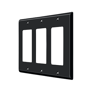 Triple Rocker Switch Plate by Deltana -  - Paint Black - New York Hardware